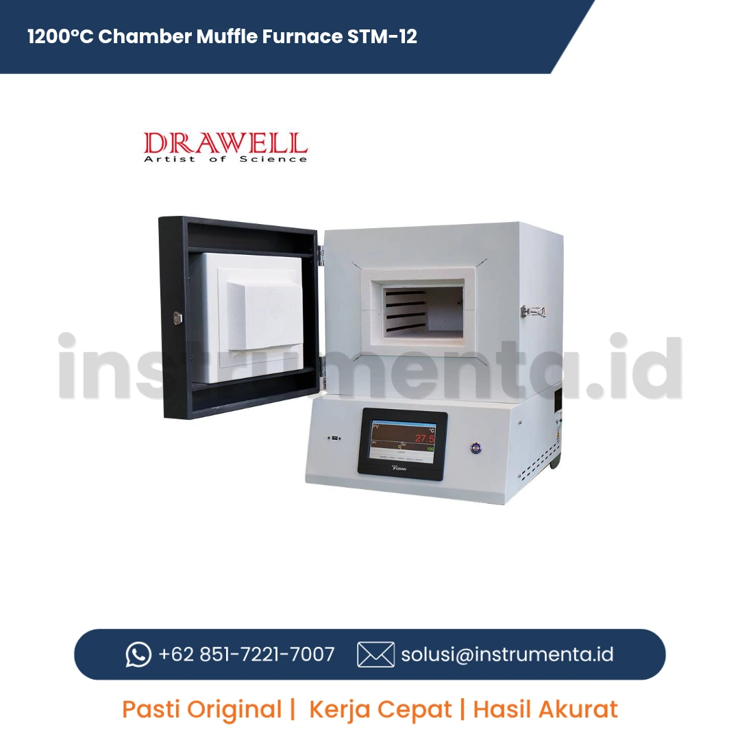 Jual 1200°C Chamber Muffle Furnace STM-12 Distributor Resmi Alat Pemanas Laboratorium